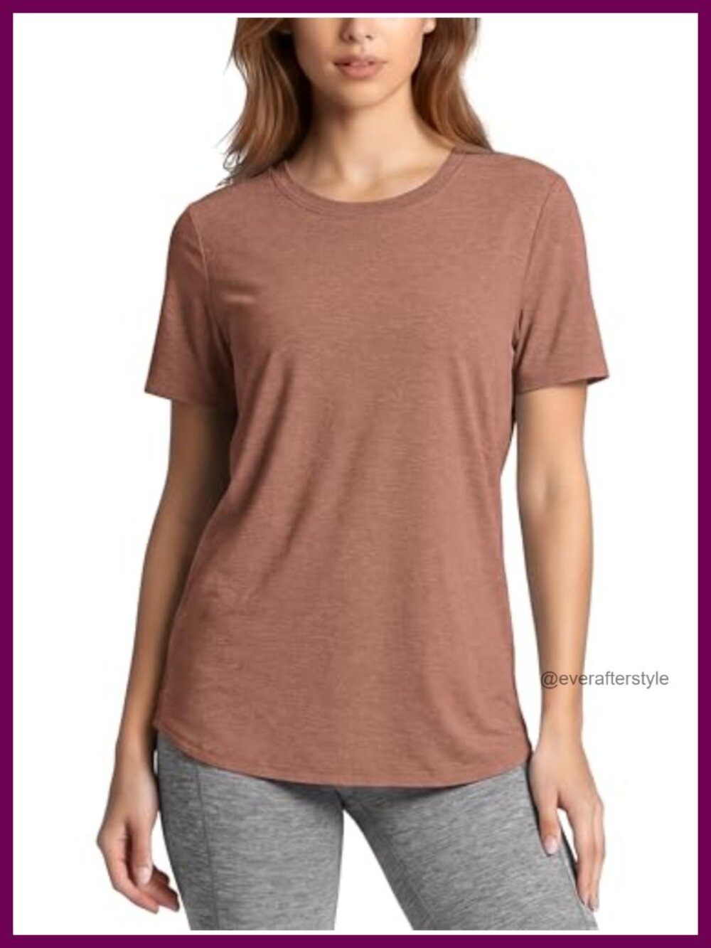 Performance Tunic Tee Ultra Soft Crew Neck Relaxed Side Slit